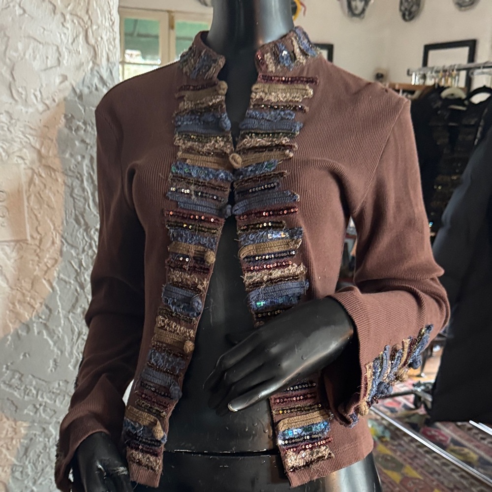 Embellished Brown Women's Blazer